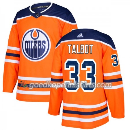 Edmonton Oilers Cam Talbot 33 Adidas 2017-2018 Oranje Authentic Shirt - Mannen